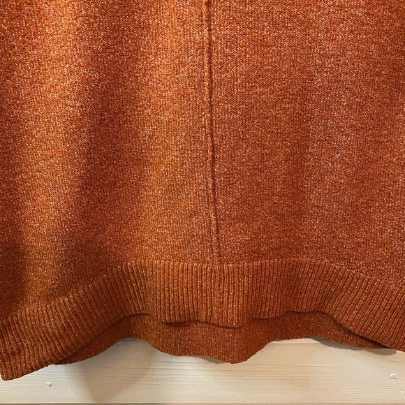 Oversized Tunic Lightweight Sweater Marled Pumpkin Spice Pull Over Casual Chic - Picture 7 of 13